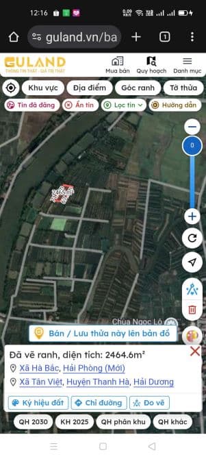 Cần bán lô đất xã Tân Việt, huyện Thanh Hà, Hải Dương