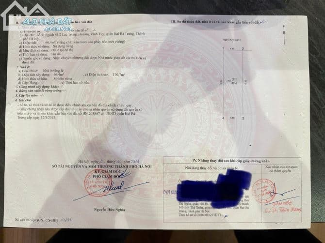 Bán nhà 4 tầng, diện tích 67,4m2, Lạc Trung, Hà Nội