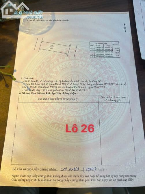 Bán đất Phúc Xuân, Bắc Sơn, Sóc Sơn - 100m²