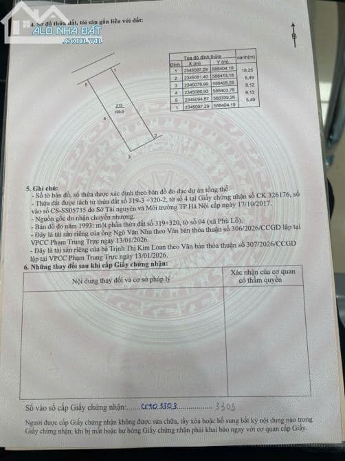Bán đất chính chủ thôn Đông, Phù Lỗ, Sóc Sơn, Hà Nội - 100m²