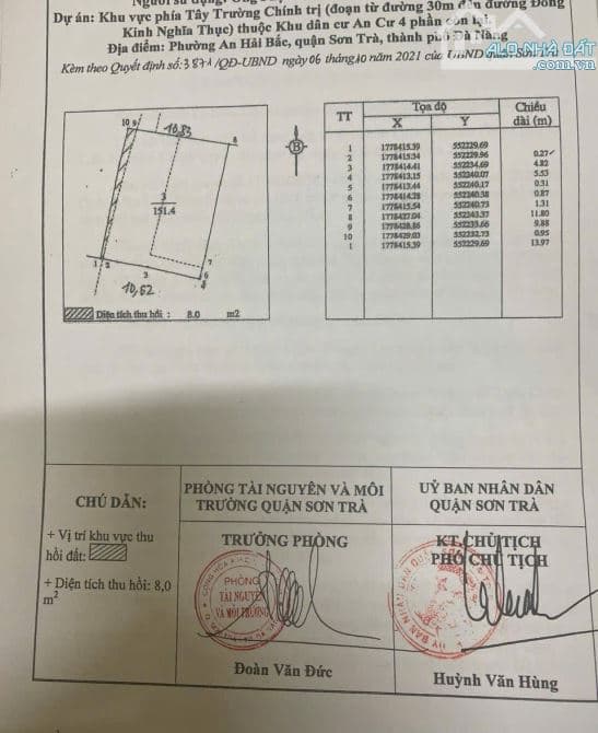 Bán lô góc 2 mặt tiền đường Chính Hữu, Sơn Trà, Đà Nẵng
