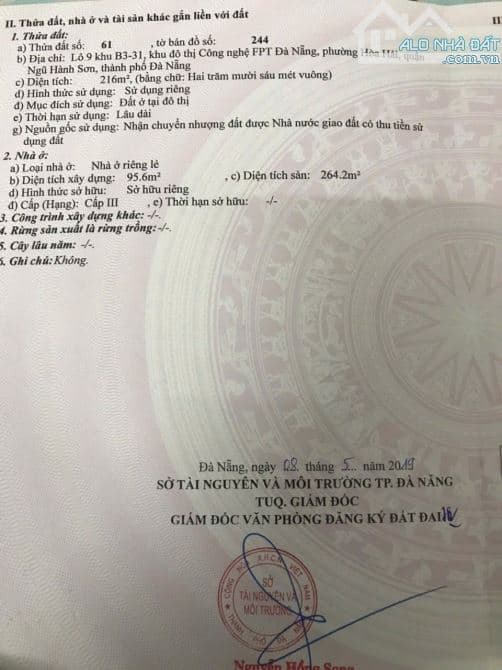 CHỈ 50trieu/m CẦN BÁN BIỆT THỰ MẶT TIỀN FPT Đà Nẵng